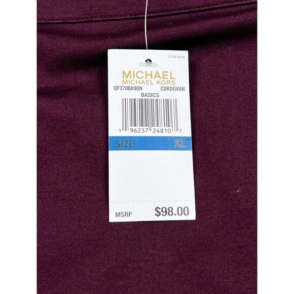 NEW! MICHAEL Michael Kors Women's XL Mixed-Media Flare Skirt In Cordovan NWT $98 - Picture 6 of 6